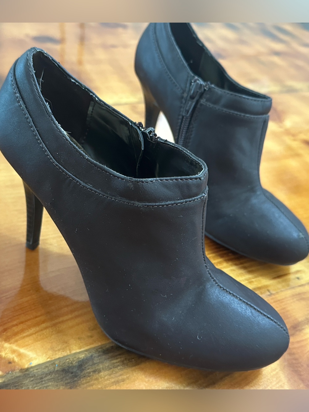 Elegant Brown Stiletto Ankle Boots - Women's Heeled Booties